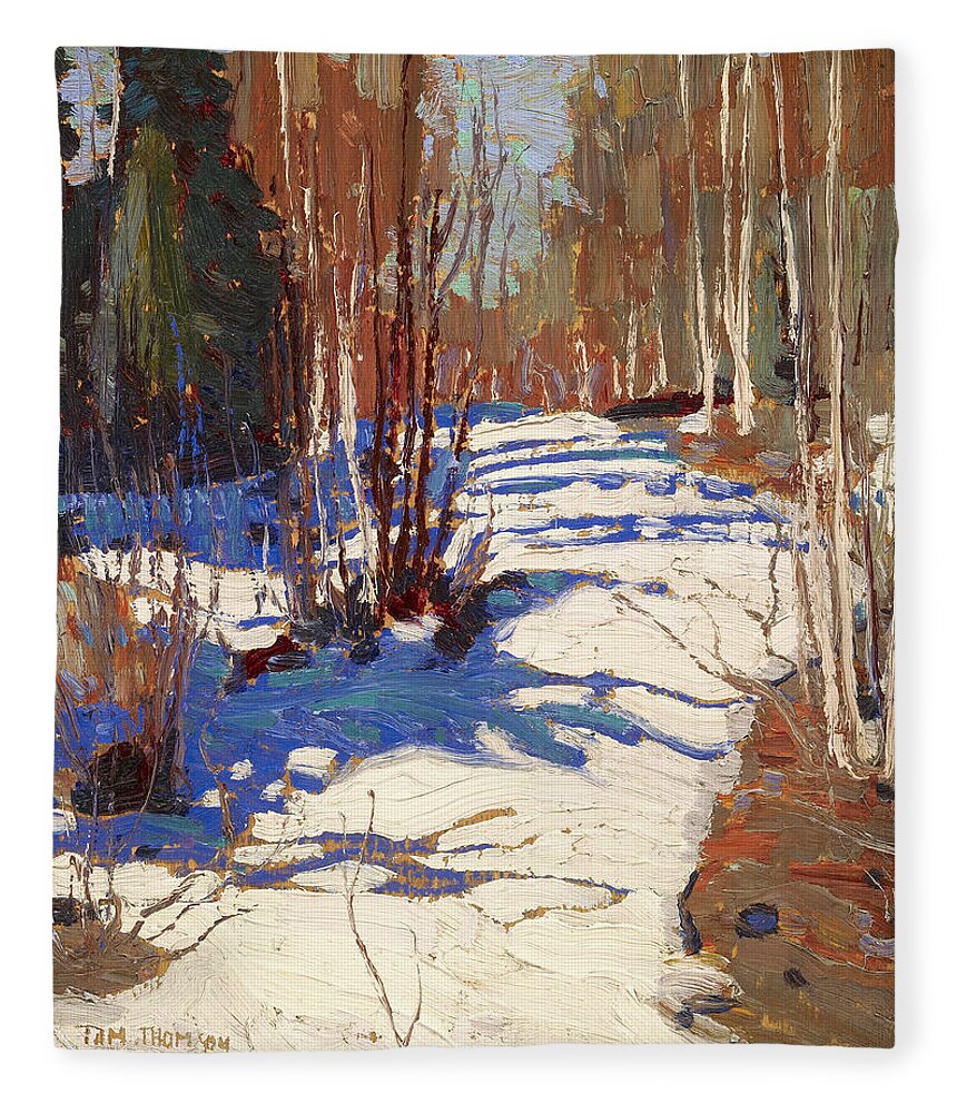 20th Century Art Fleece Blanket featuring the painting Path Behind Mowat Lodge by Tom Thomson