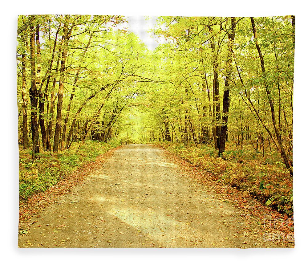 Trail Fleece Blanket featuring the photograph Path in the Woods by Becqi Sherman