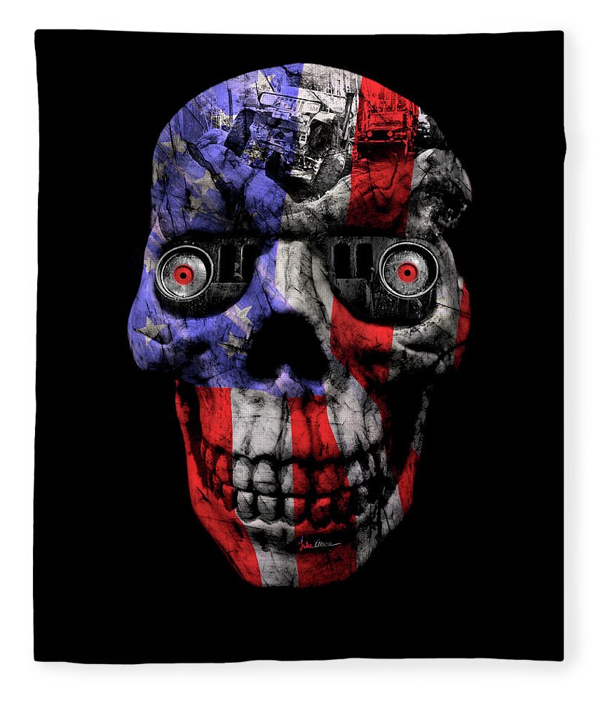 Jeep Fleece Blanket featuring the photograph Patriotic Jeeper Cyborg No. 1 by Luke Moore