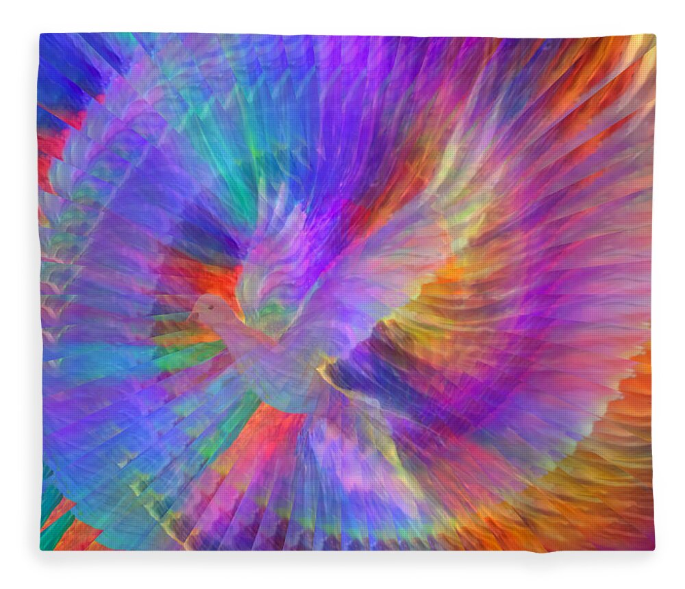 Peace Fleece Blanket featuring the digital art Peace In Our Lifetime 100-B by Artistic Mystic