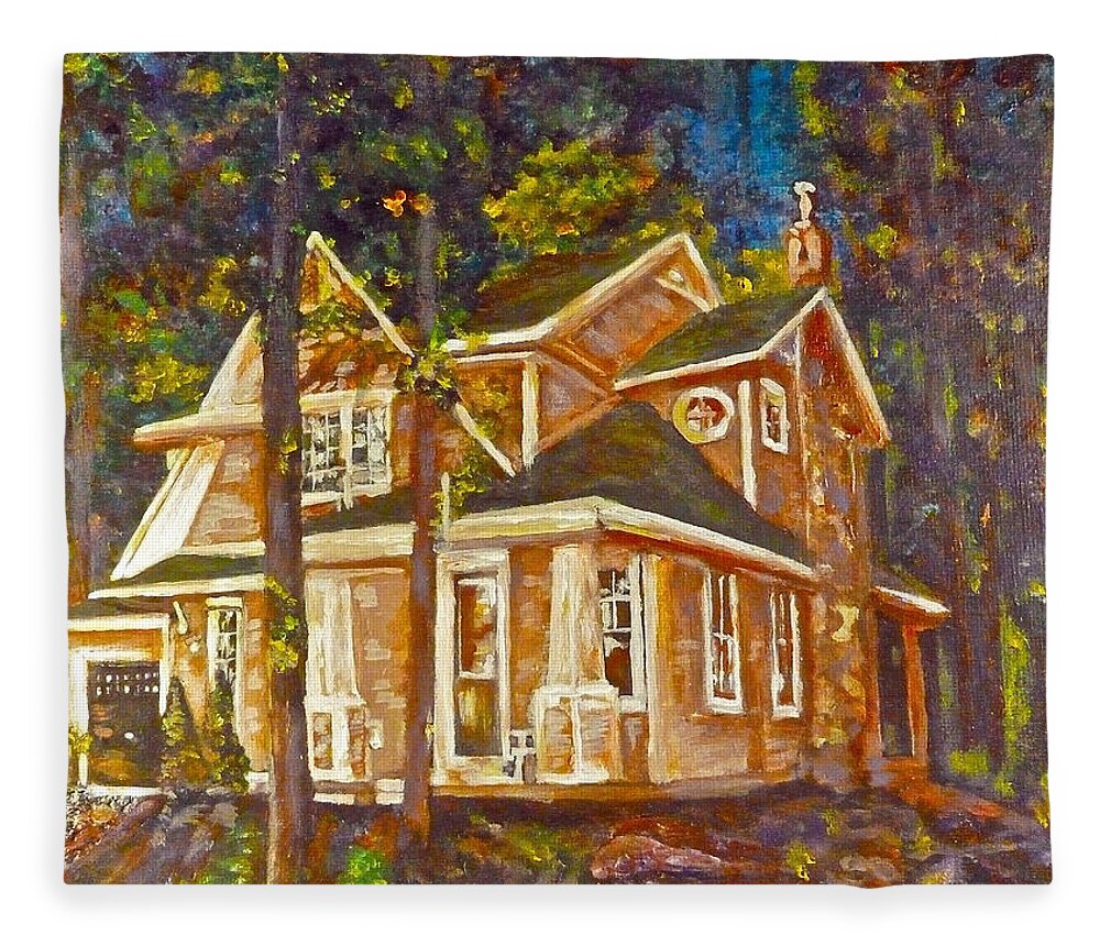 Architecture Fleece Blanket featuring the painting Peaceful Sanctuary by Claire Bull
