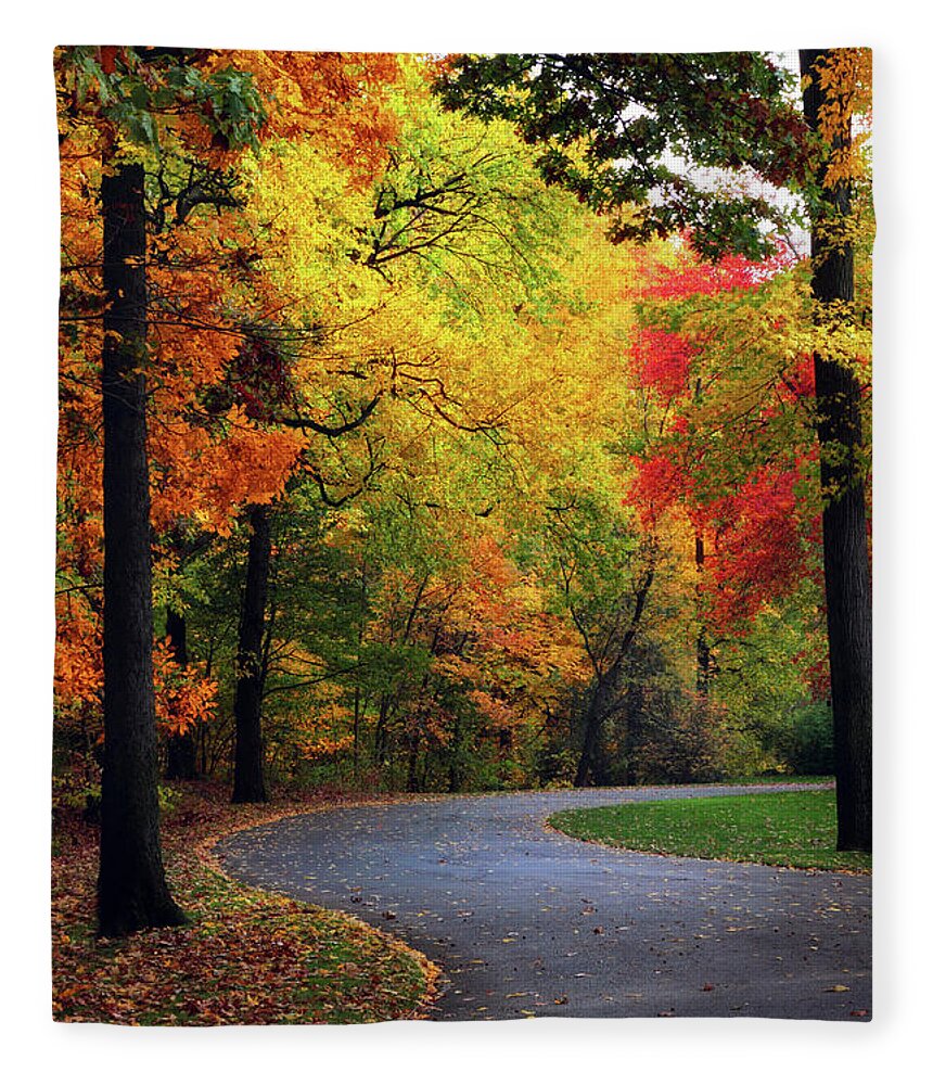 Autumn Fleece Blanket featuring the photograph Peak Path by Jessica Jenney