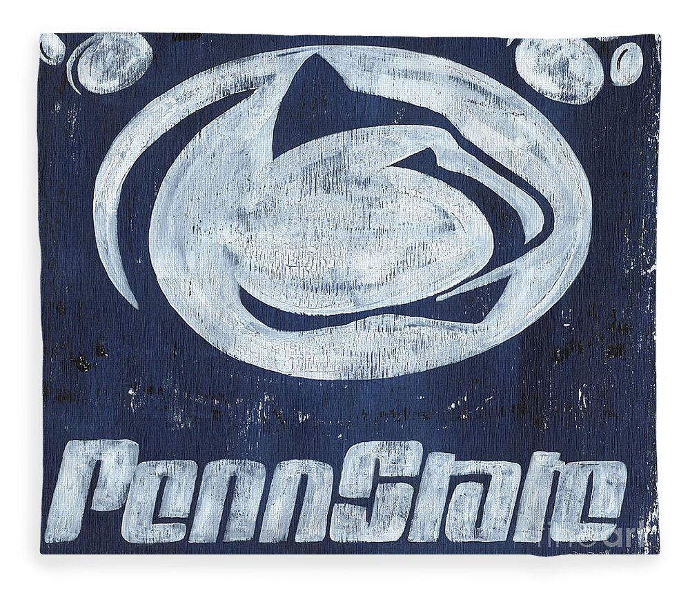 Penn State Fleece Blanket featuring the painting Penn State by Debbie DeWitt