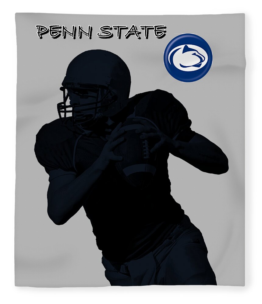 Football Fleece Blanket featuring the digital art Penn State Football by David Dehner