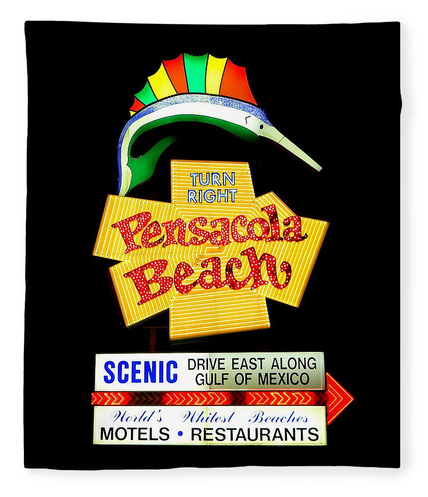Pensacola Fleece Blanket featuring the photograph Pensacola Beach Turn Right by Larry Beat
