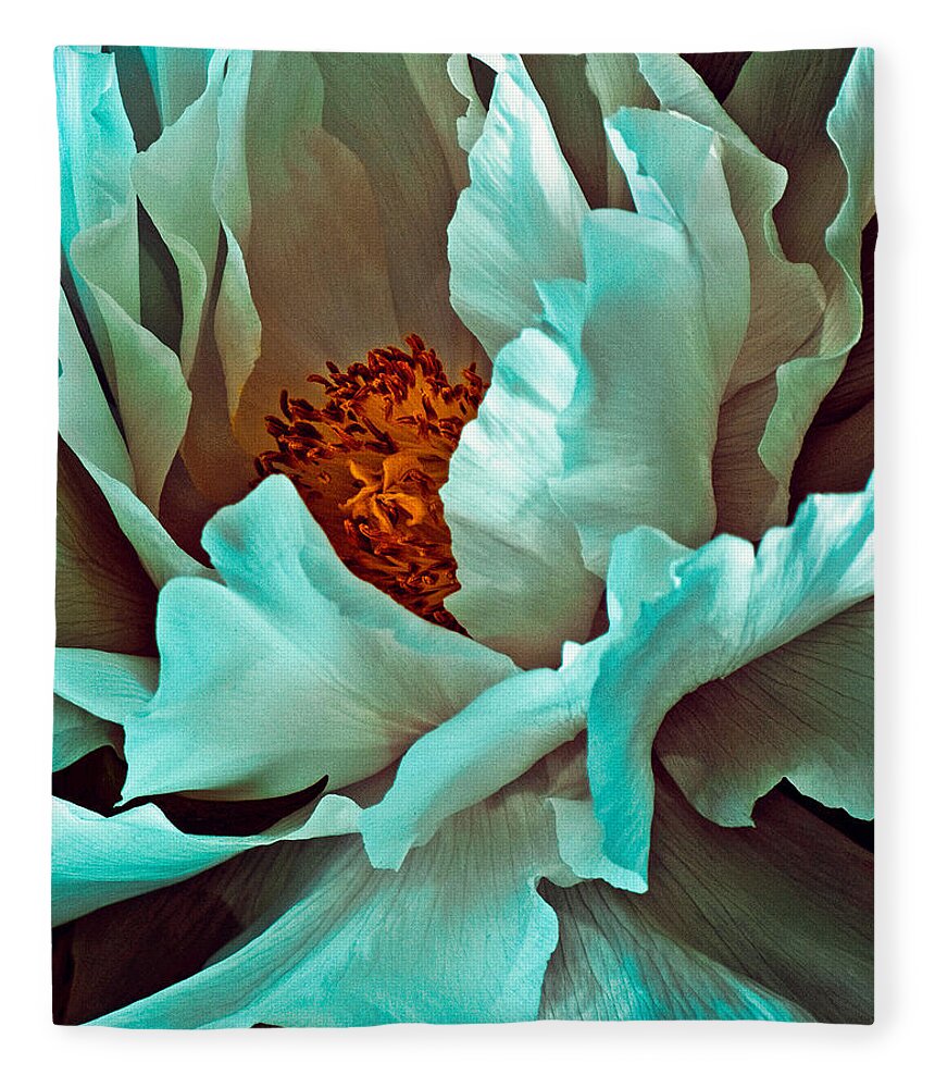 Peony Fleece Blanket featuring the photograph Peony Flower by Chris Lord
