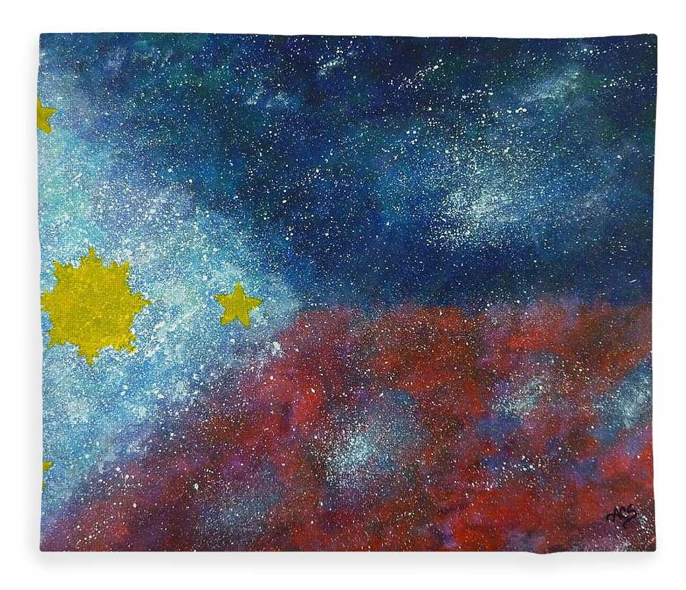 Philippine Flag Fleece Blanket featuring the painting Philippine Flag by Amelie Simmons
