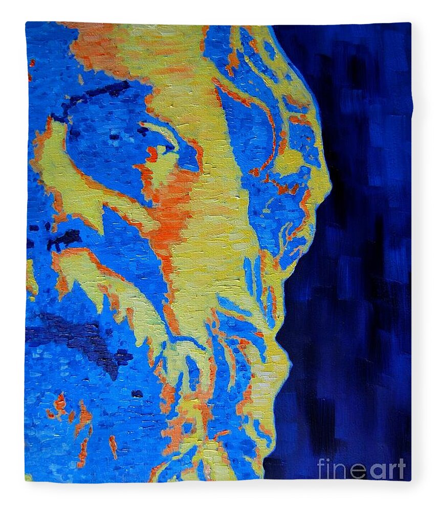 Socrates Fleece Blanket featuring the painting Philosopher - Socrates 3 by Ana Maria Edulescu