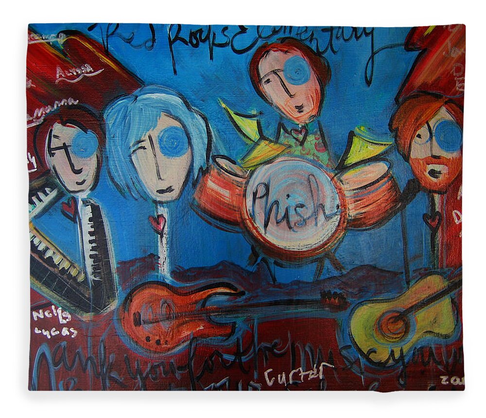 Painting Fleece Blanket featuring the painting Phish for Red Rocks Amphitheater by Laurie Maves ART