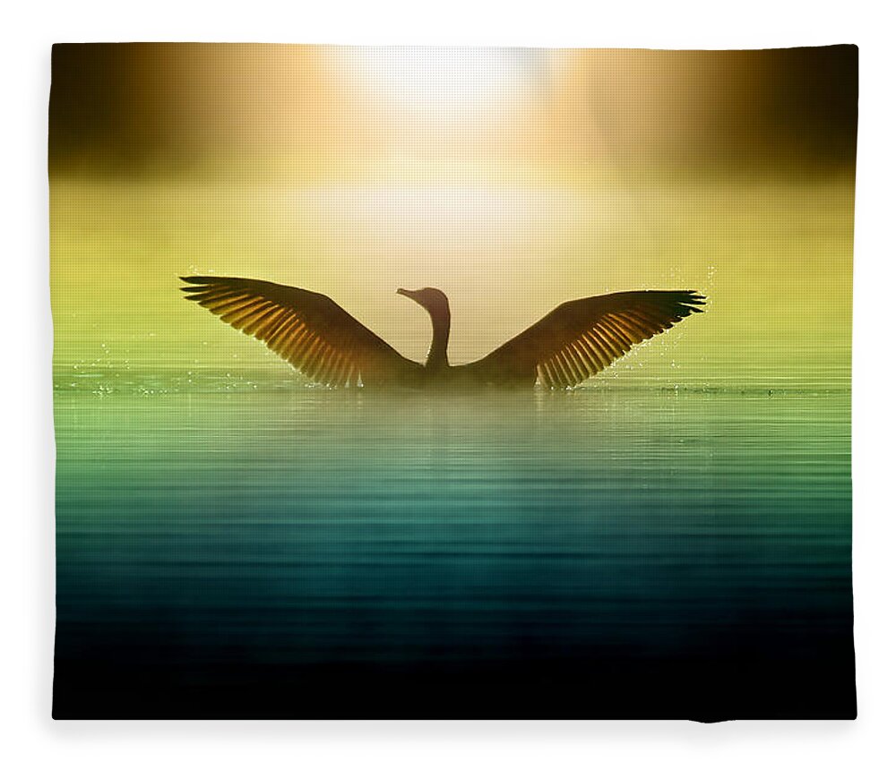 Artistic Render Fleece Blanket featuring the photograph Phoenix Rising by Rob Blair