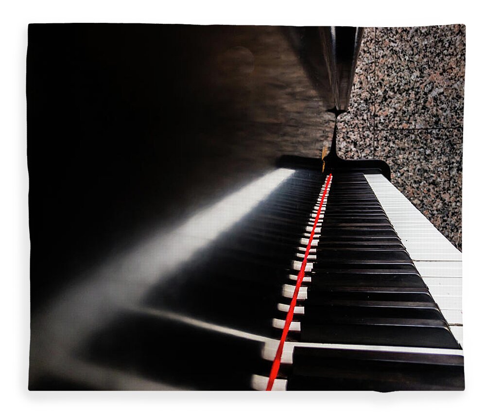 Horizontal Fleece Blanket featuring the photograph Piano keyboard by SAURAVphoto Online Store