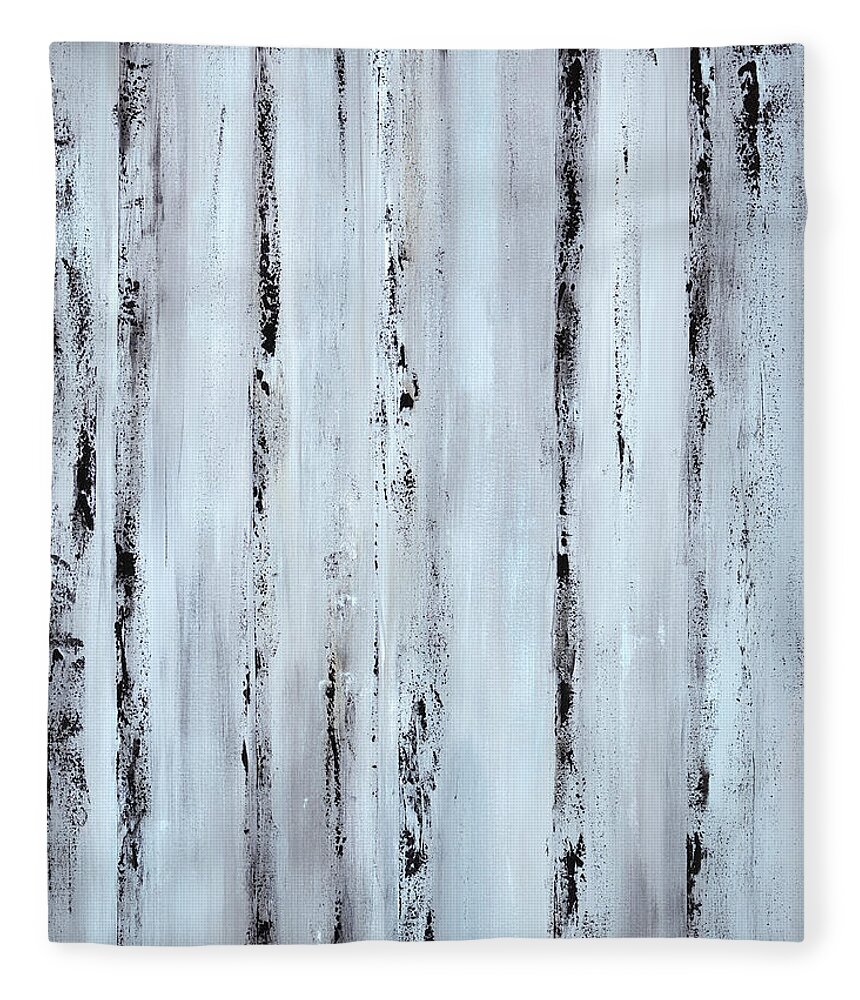 Urban Fleece Blanket featuring the painting Pier Planks by Tamara Nelson