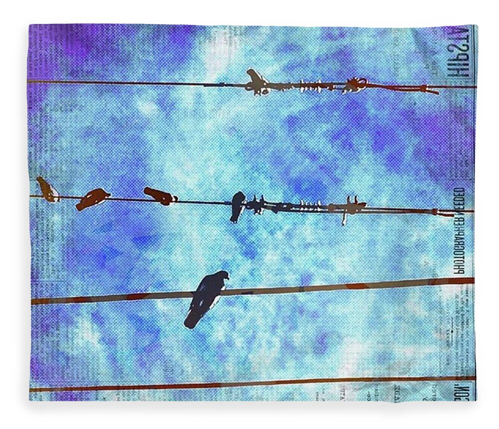 Urban Fleece Blanket featuring the photograph Pigeons--doing What They Seem To Do by Ginger Oppenheimer