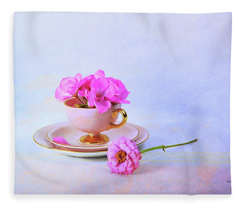 Rose Fleece Blanket featuring the photograph Pink Attitude by Randi Grace Nilsberg