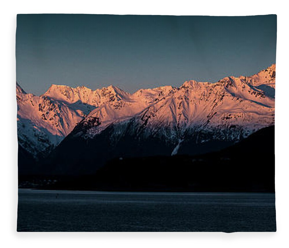 Landscape Fleece Blanket featuring the photograph Pink Peaks II by Matt Swinden