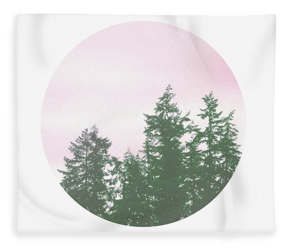 Trees Fleece Blanket featuring the photograph Pink Sky Trees- Art by Linda Woods by Linda Woods