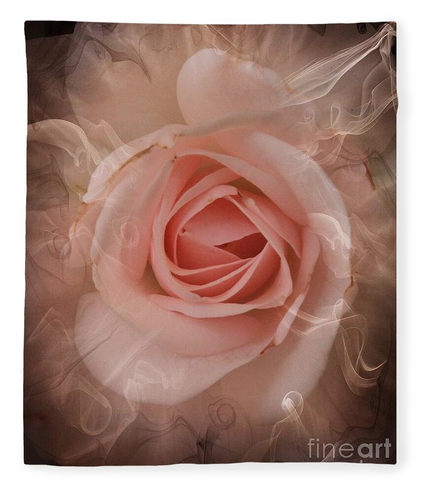 Pink Rose Fleece Blanket featuring the photograph Pink Smokey by Clare Bevan