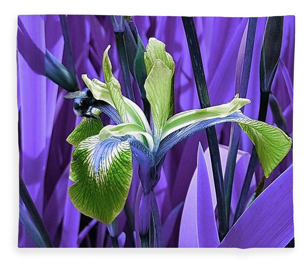 Flowerstagram Fleece Blanket featuring the photograph Bee Dreams in Violet by Rowena Tutty