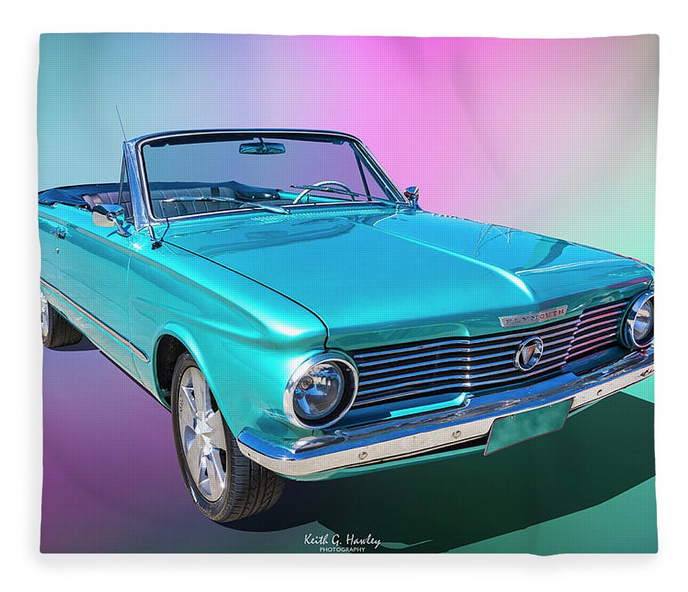 Car Fleece Blanket featuring the photograph Plymouth Convertible by Keith Hawley