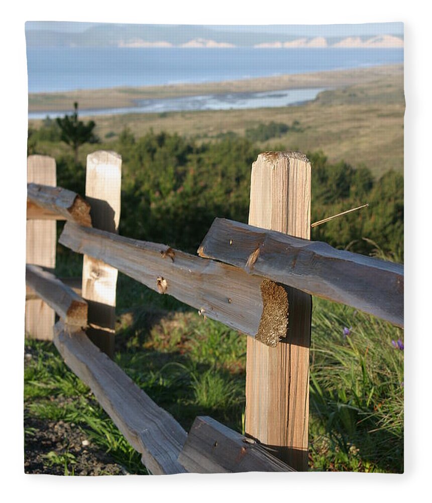 Point Reyes National Seashore Fleece Blanket featuring the photograph Point Reyes Fence by Jeff Floyd CA
