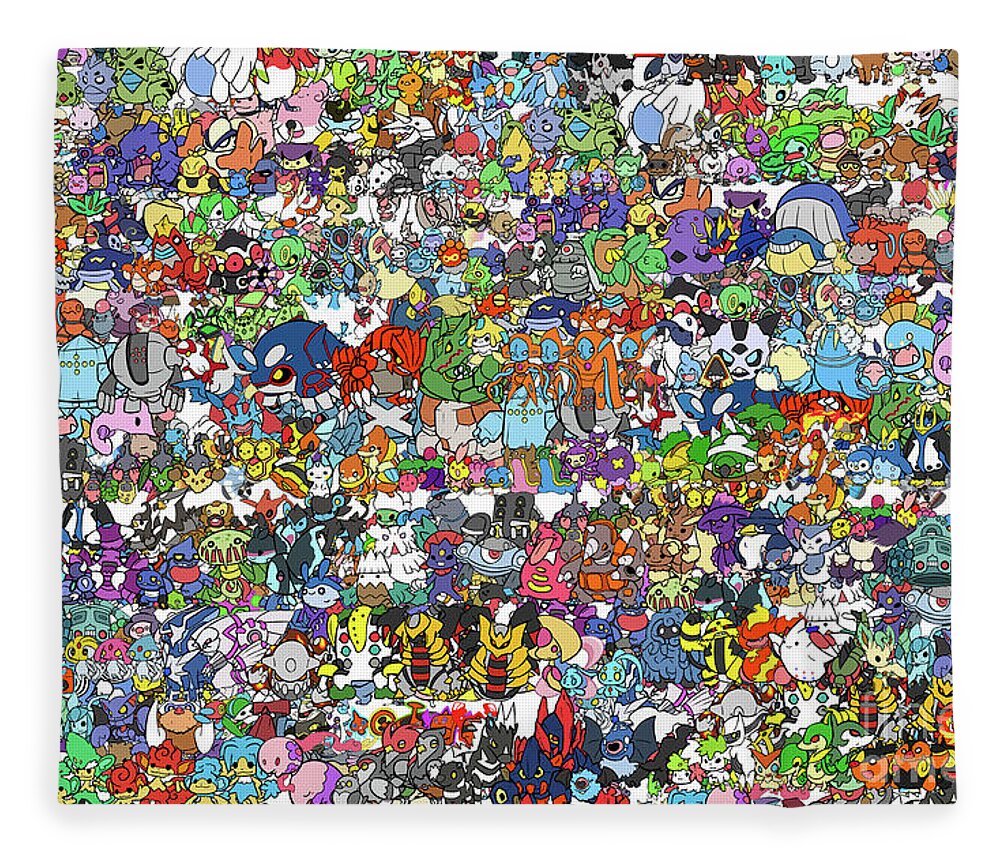  Fleece Blanket featuring the digital art Pokemon by Mark Ashkenazi