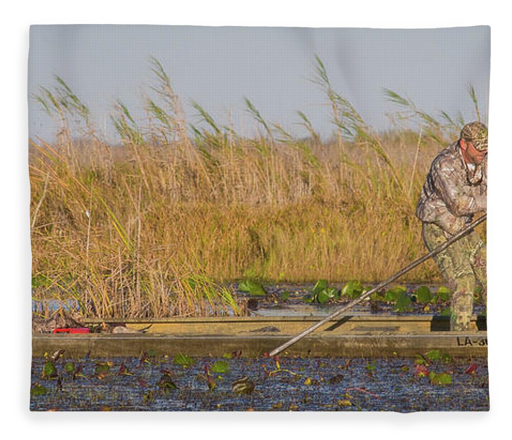 Landscape Fleece Blanket featuring the photograph Poling Upwind by Barry Bohn