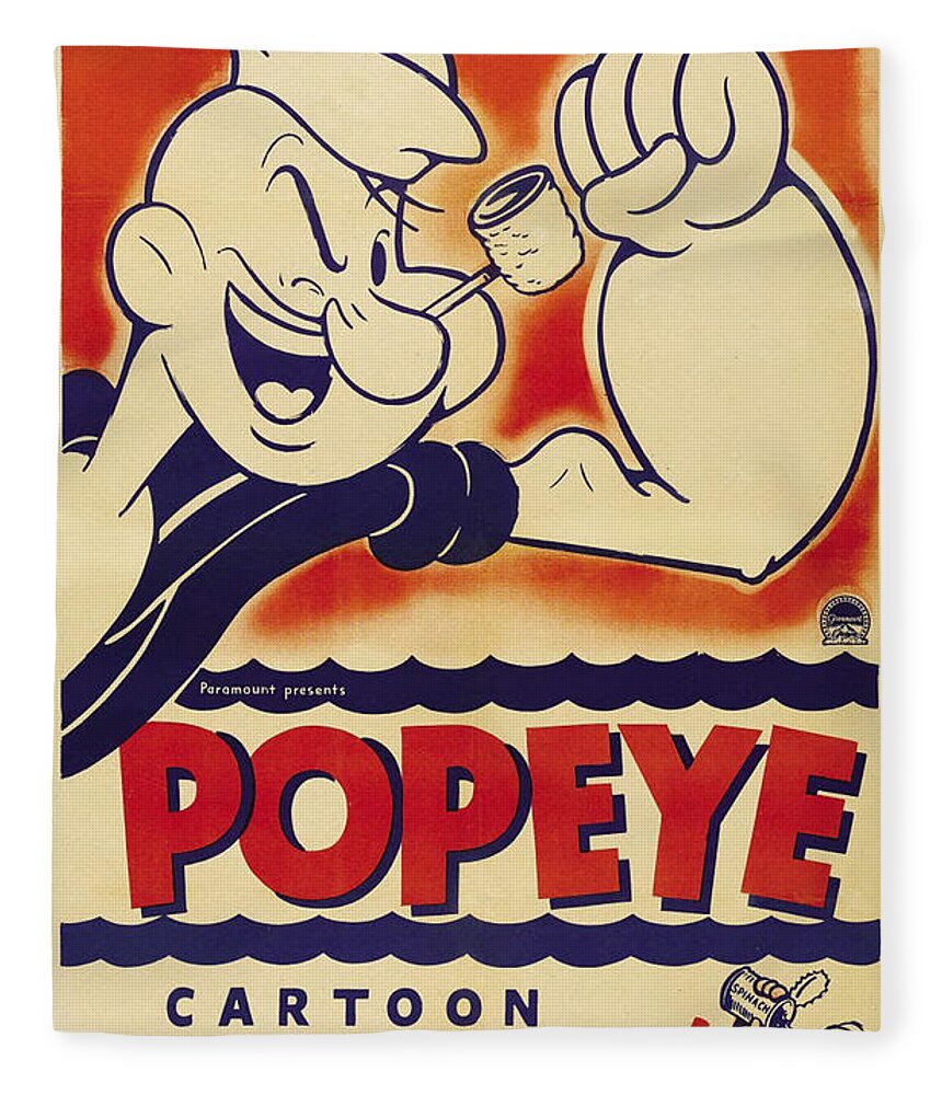 Popeye The Sailor Man Fleece Blanket featuring the painting Popeye Technicolor by Tony Rubino