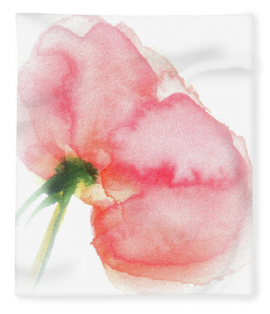 Poppy Fleece Blanket featuring the painting Poppy by Britta Zehm