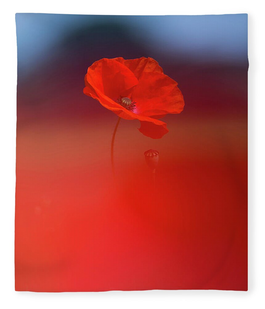 Poppy Fleece Blanket featuring the photograph Poppy by Pete Walkden