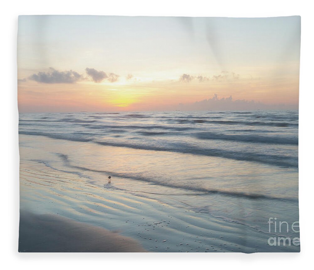 Port Aransas Fleece Blanket featuring the photograph Port Aransas Texas Sunrise by Ronda Kimbrow