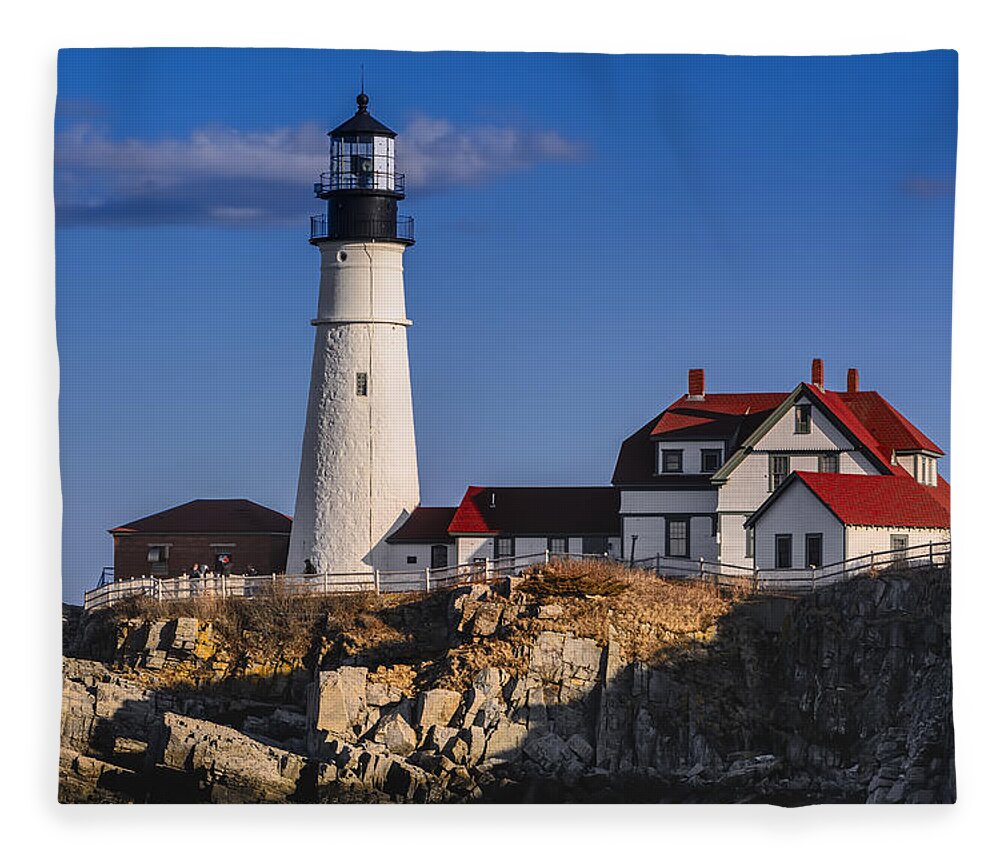 2015 Fleece Blanket featuring the photograph Portland Head Light No. 43 by Mark Myhaver