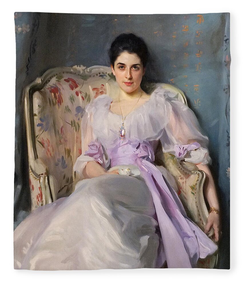 John Singer Sargent Fleece Blanket featuring the painting Portrait of Lady Agnew of Lochnaw by John Singer Sargent