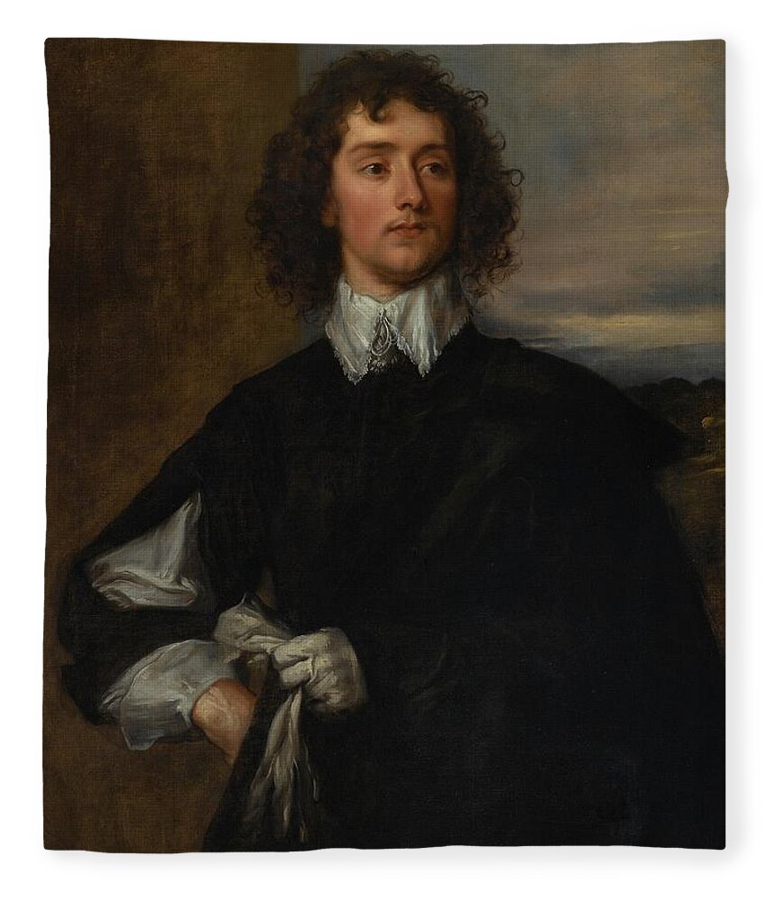 Attributed To Thomas Gainsborough Fleece Blanket featuring the painting Portrait Of Thomas Hanmer by MotionAge Designs