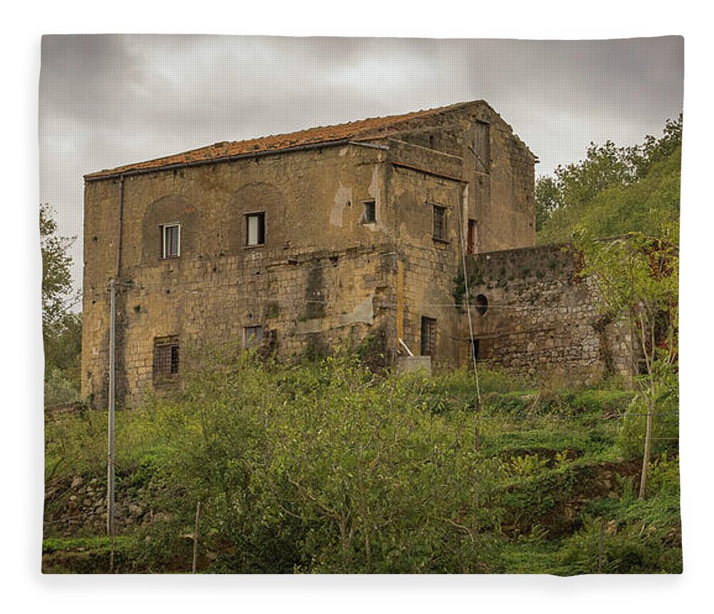 Landscape Fleece Blanket featuring the photograph Post Croatian War by Barry Bohn