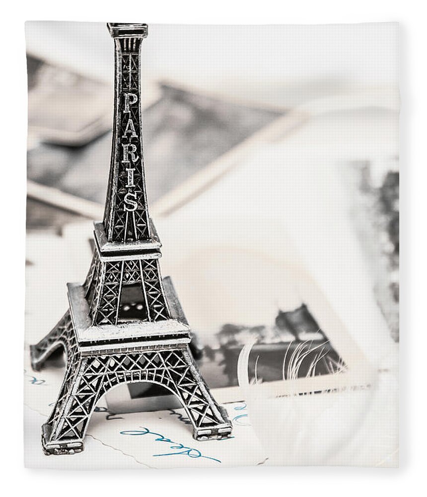 Postcard Fleece Blanket featuring the photograph Postcards and letters from Paris by Jorgo Photography
