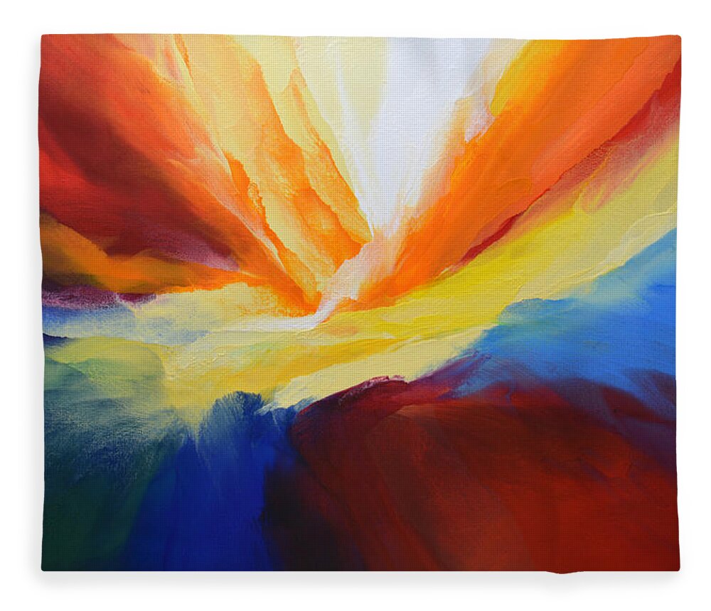 Pour Fleece Blanket featuring the painting Pour Out Your Heart by Linda Bailey