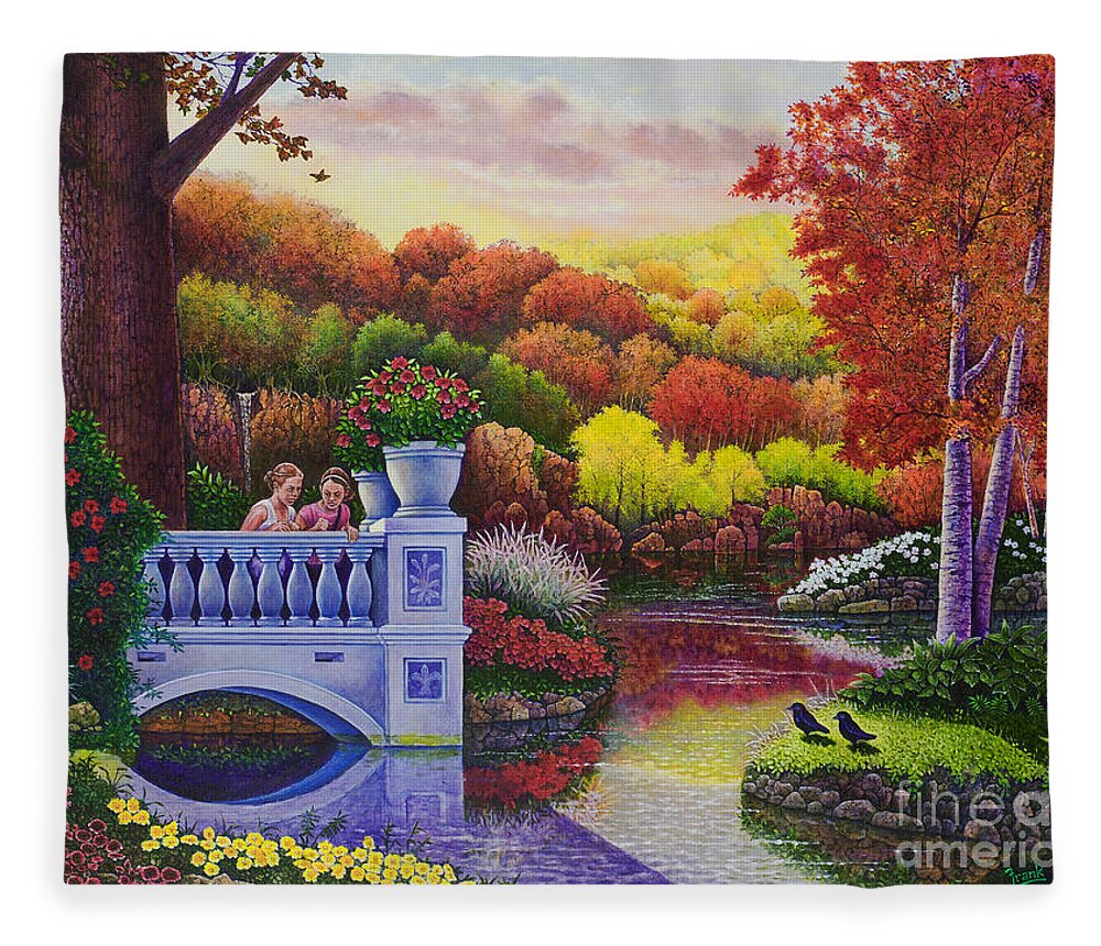Princess Fleece Blanket featuring the painting Princess Gardens by Michael Frank