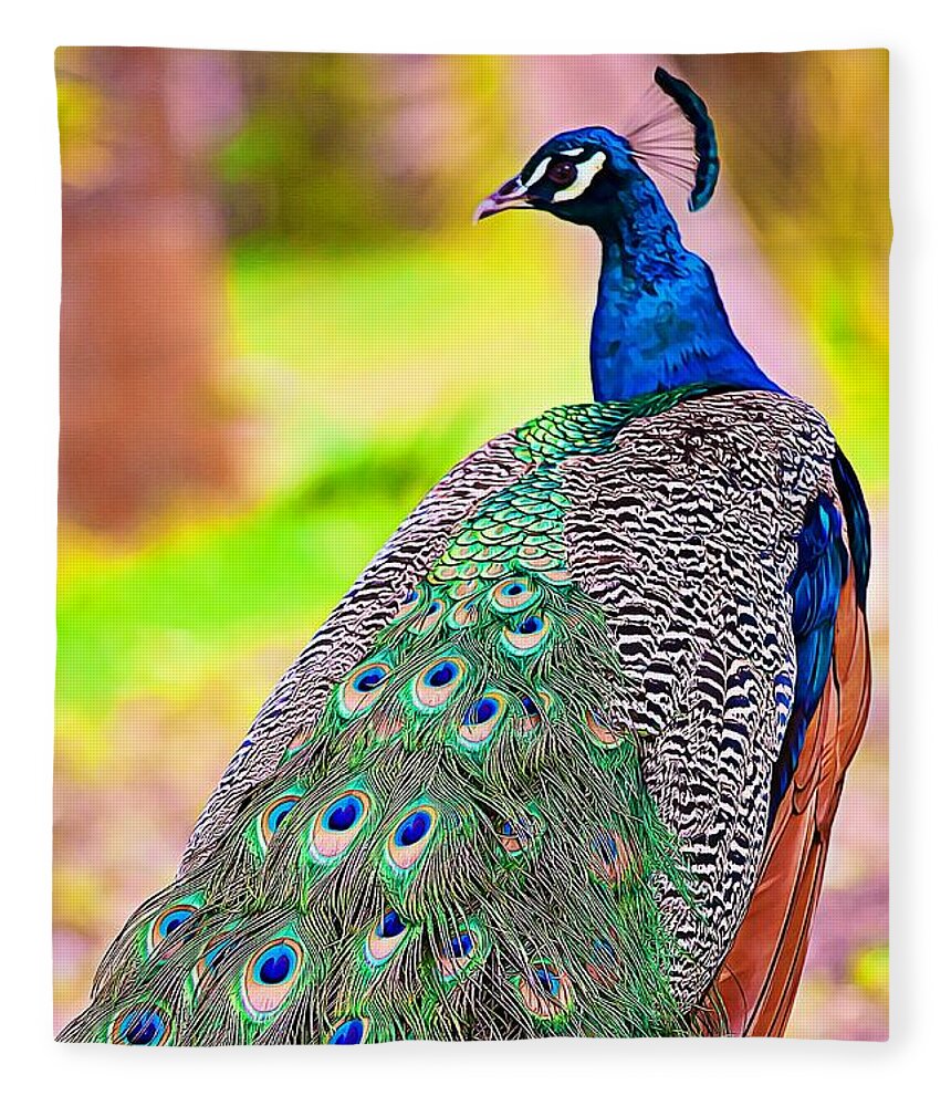 Bird Fleece Blanket featuring the photograph Proudly spotted by Tatiana Travelways