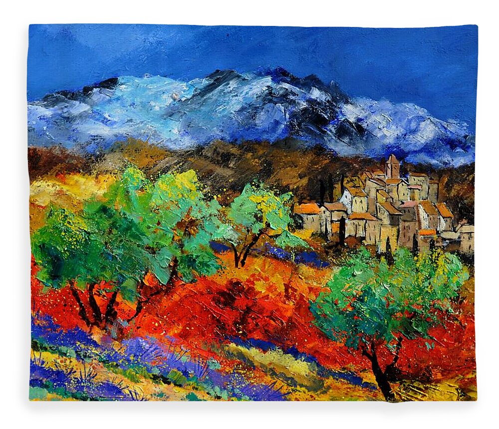 Landscape Fleece Blanket featuring the painting Provence 790050 by Pol Ledent