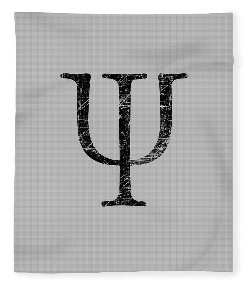 Psi Fleece Blanket featuring the digital art Psi Greek Letter Symbol for Psychology by Garaga Designs