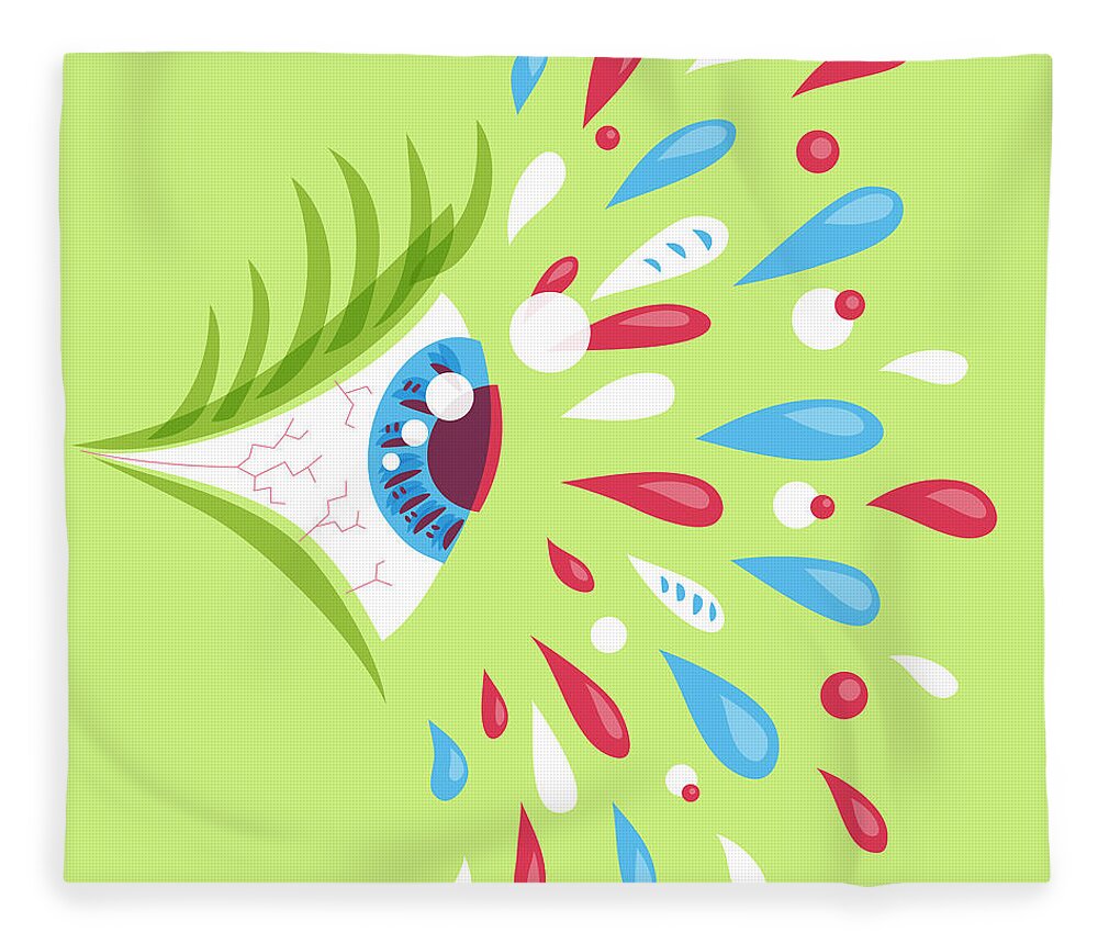 Eye Fleece Blanket featuring the digital art Psychedelic eye by Boriana Giormova