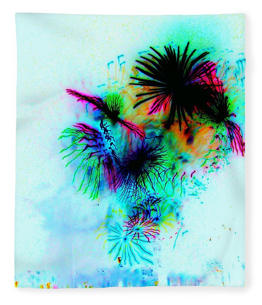 Fireworks Fleece Blanket featuring the photograph Psycho Excitement by Julie Lueders 