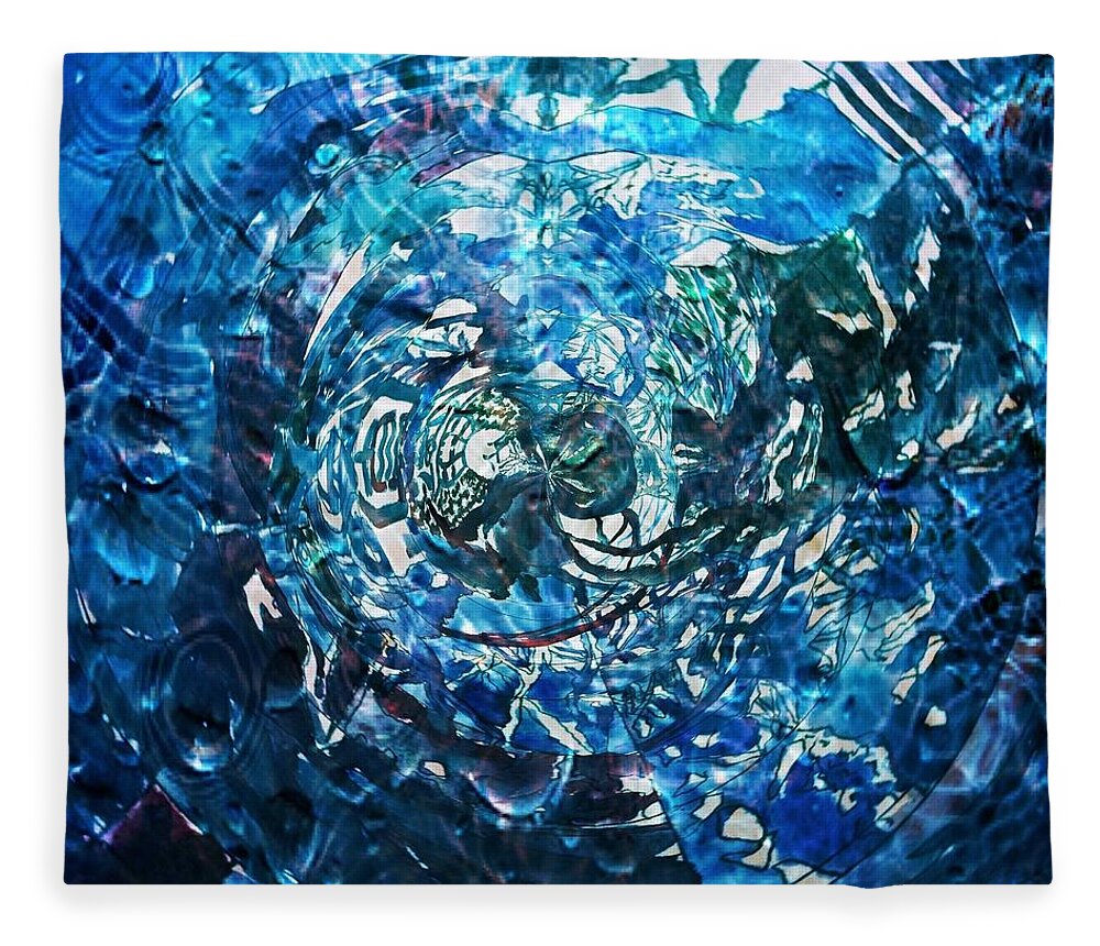 Water Fleece Blanket featuring the digital art Puddle by Angela Weddle