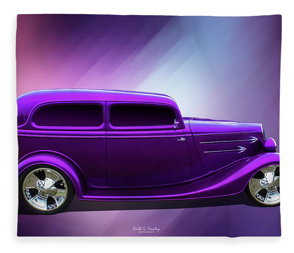 Car Fleece Blanket featuring the photograph Purple 34 by Keith Hawley