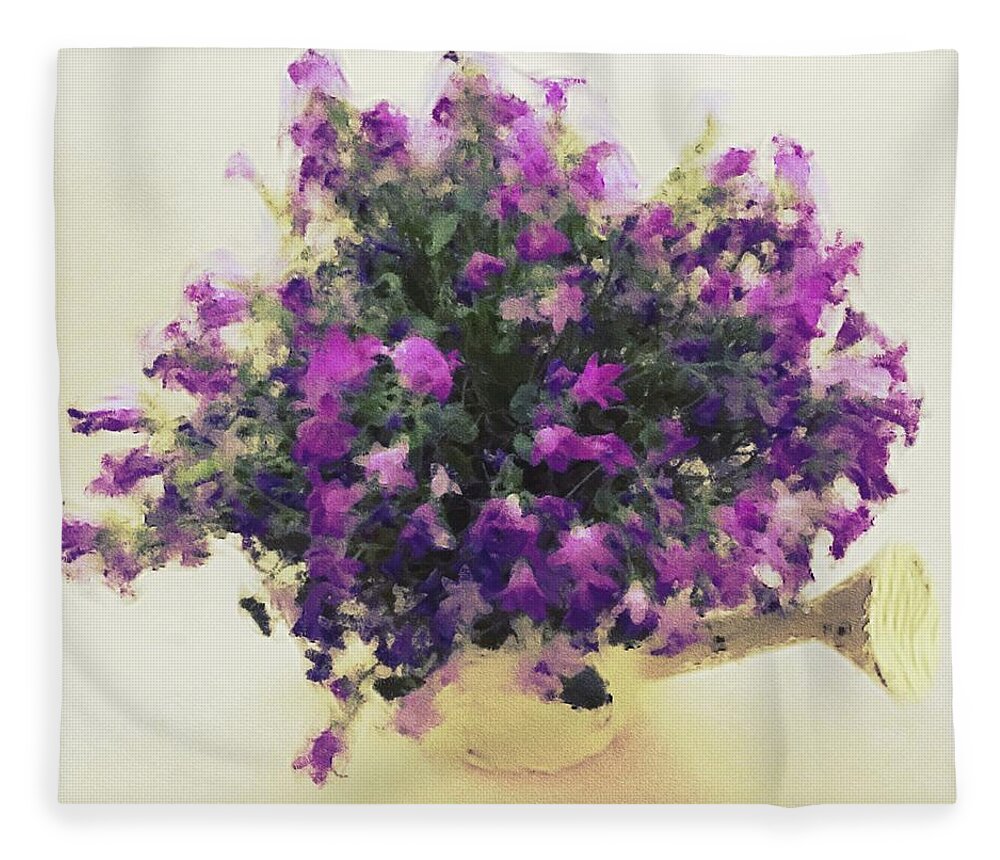 Purple Fleece Blanket featuring the photograph Purple Flowers by Kate Hannon