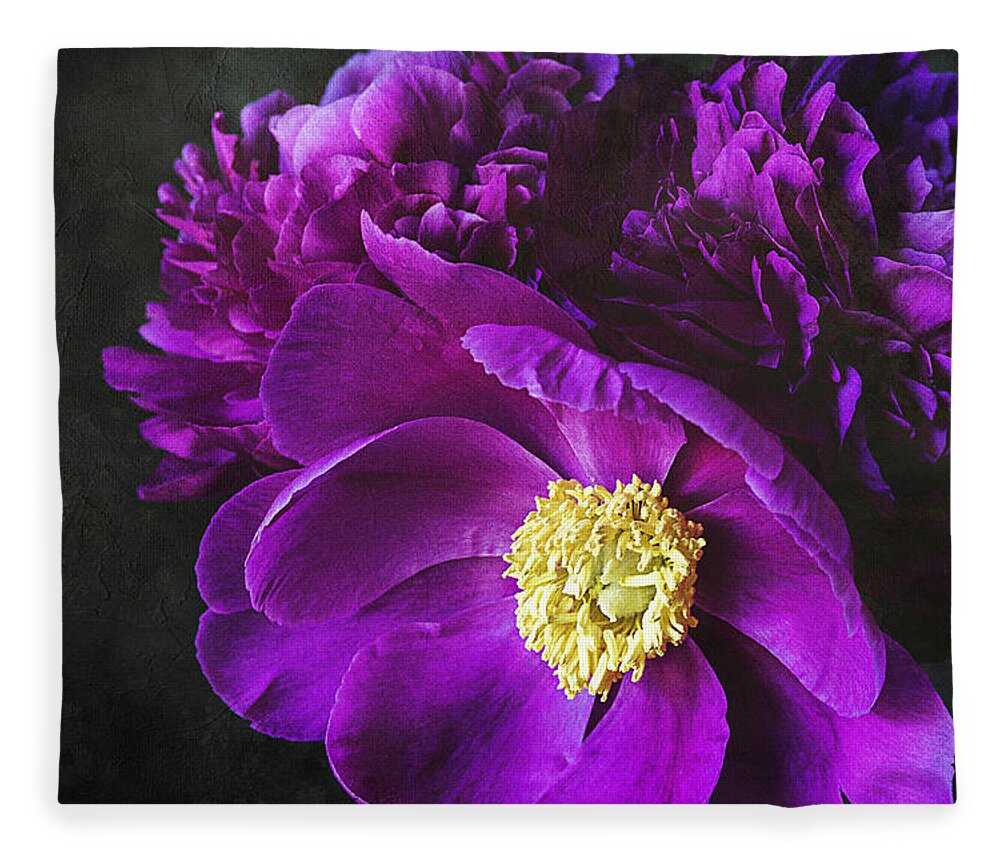 Peony Fleece Blanket featuring the photograph Purple Passion by Cindi Ressler