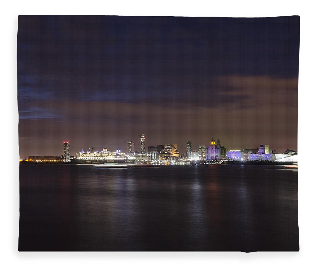 Cunard Fleece Blanket featuring the photograph Queen Mary 2 by Spikey Mouse Photography