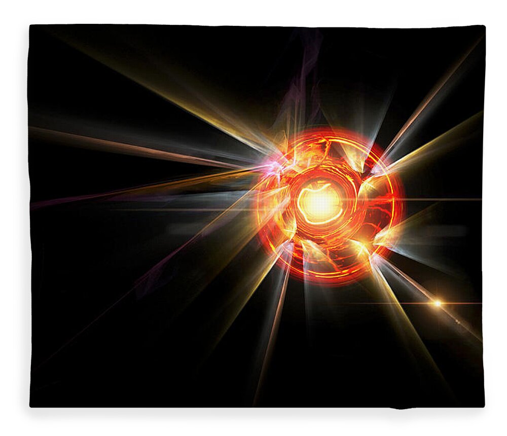 Ray Fleece Blanket featuring the digital art Radiating Sun by Pelo Blanco Photo