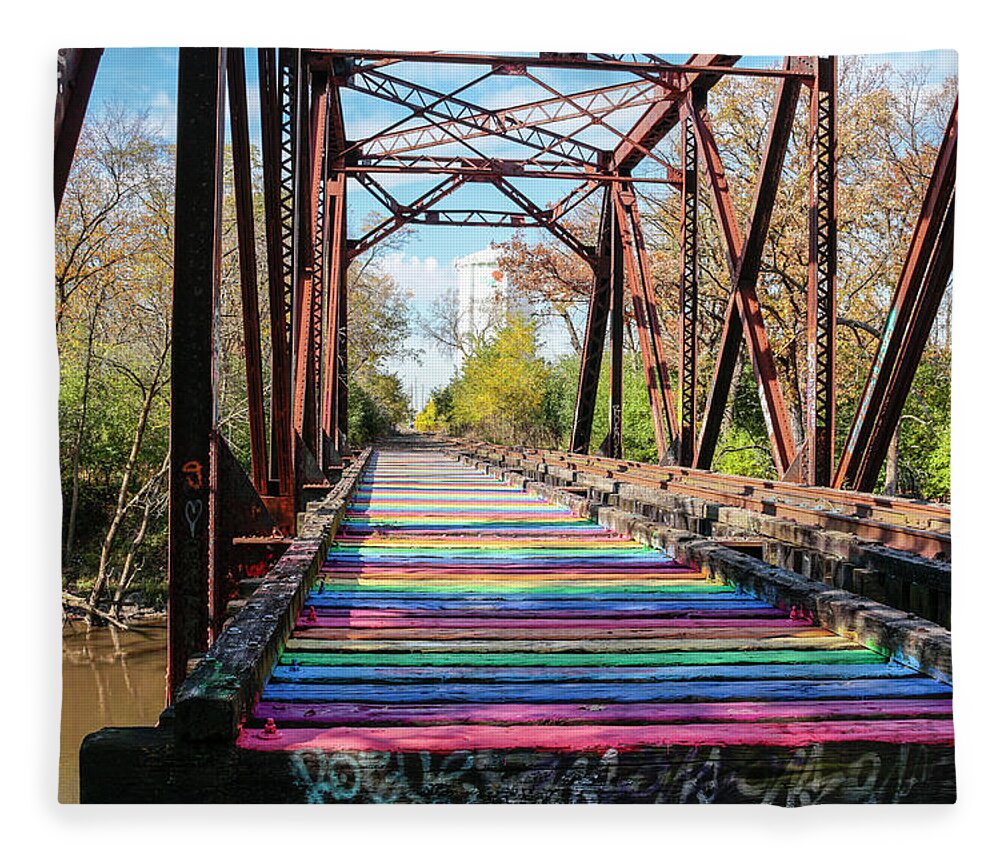 Cook County Forest Preserve Fleece Blanket featuring the photograph Rainbow Bridge by Todd Bannor