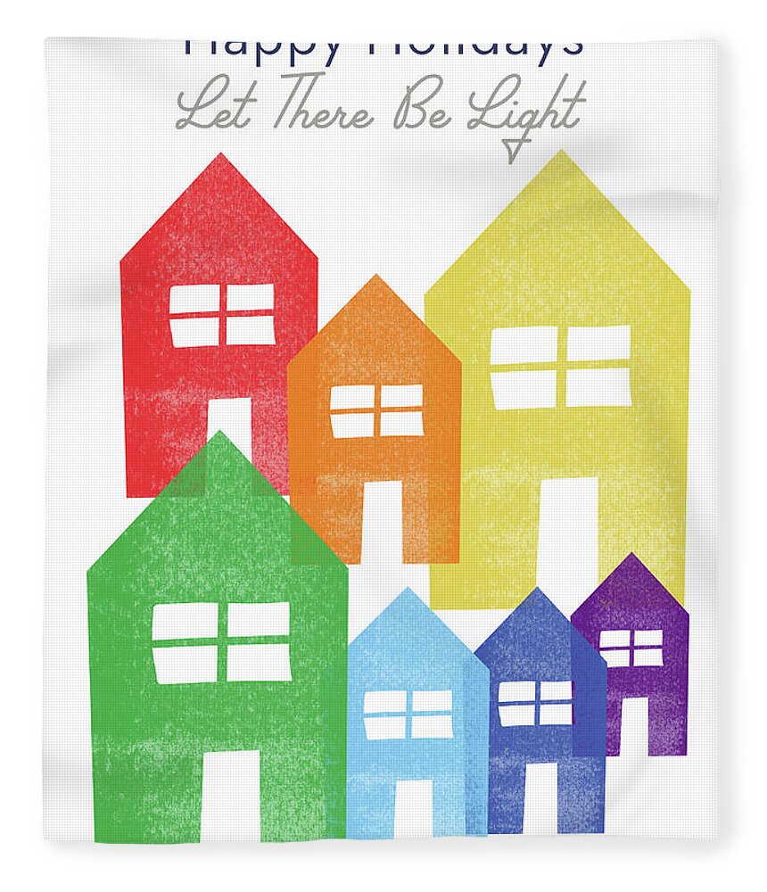 Rainbow Fleece Blanket featuring the digital art Rainbow Holiday- Art by Linda Woods by Linda Woods